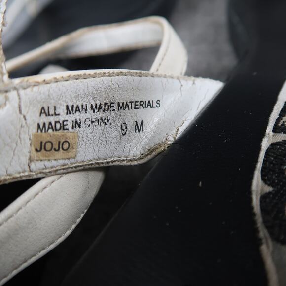 KB Company Shoes Womens 9 Sandal Strappy Block Heel Y2k 90s Open Toe Retro White - Picture 16 of 16